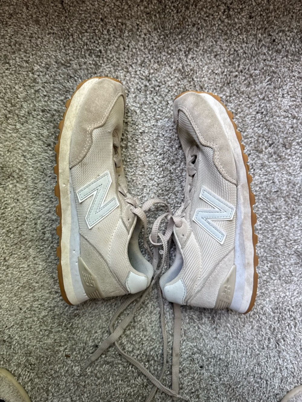 New Balance Light Beige Lace-Up Trainers